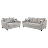 Kito 2pc Living Room Sofa Set | Modern Sloped Arms | Light Gray Boucle