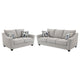 Kito 2pc Living Room Sofa Set | Modern Sloped Arms | Light Gray Boucle