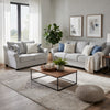 Kito 2pc Living Room Sofa Set | Modern Sloped Arms | Light Gray Boucle