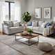 Kito 2pc Living Room Sofa Set | Modern Sloped Arms | Light Gray Boucle