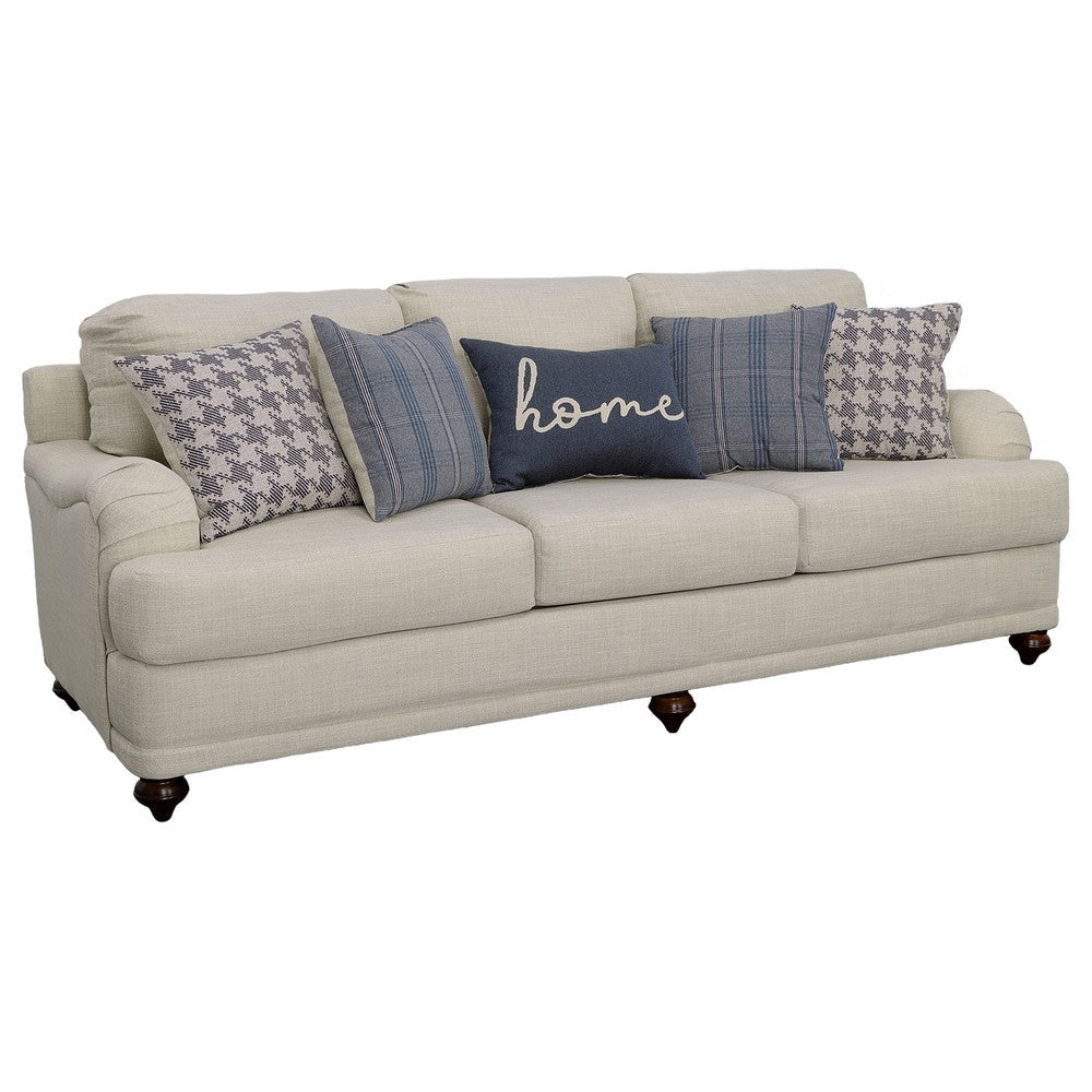 Liya 2pc Sofa & Loveseat Set | 7 Blue Pillows | Light Gray BM337775