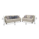 Liya 2pc Sofa & Loveseat Set | 7 Blue Pillows | Light Gray BM337775