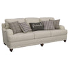 Liya 2pc Sofa Loveseat Set | Espresso Brown Legs | 7 Throw Pillows | Gray BM337777