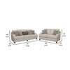 Liya 2pc Sofa Loveseat Set | Espresso Brown Legs | 7 Throw Pillows | Gray BM337777