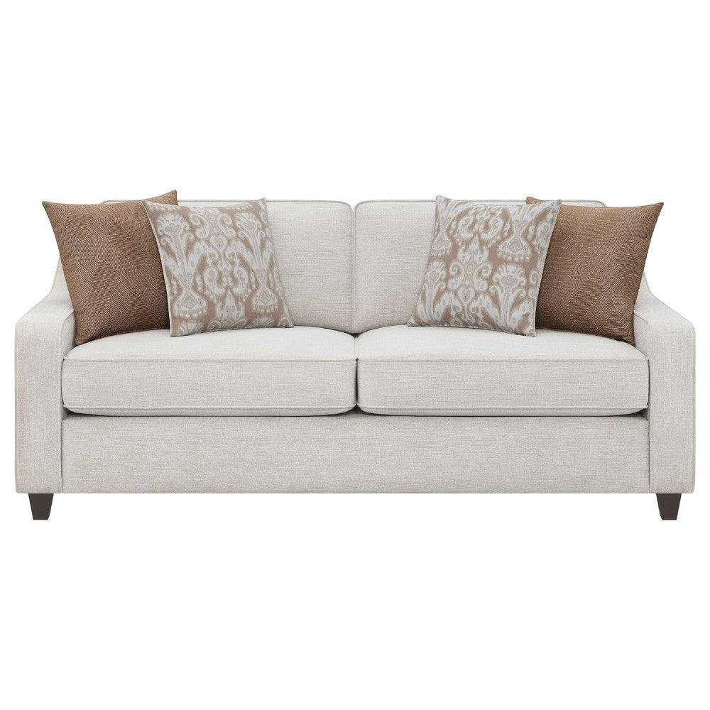 Kristy 2pc Modern Sofa Set | Sloped Track Arms | Beige Chenille BM337781