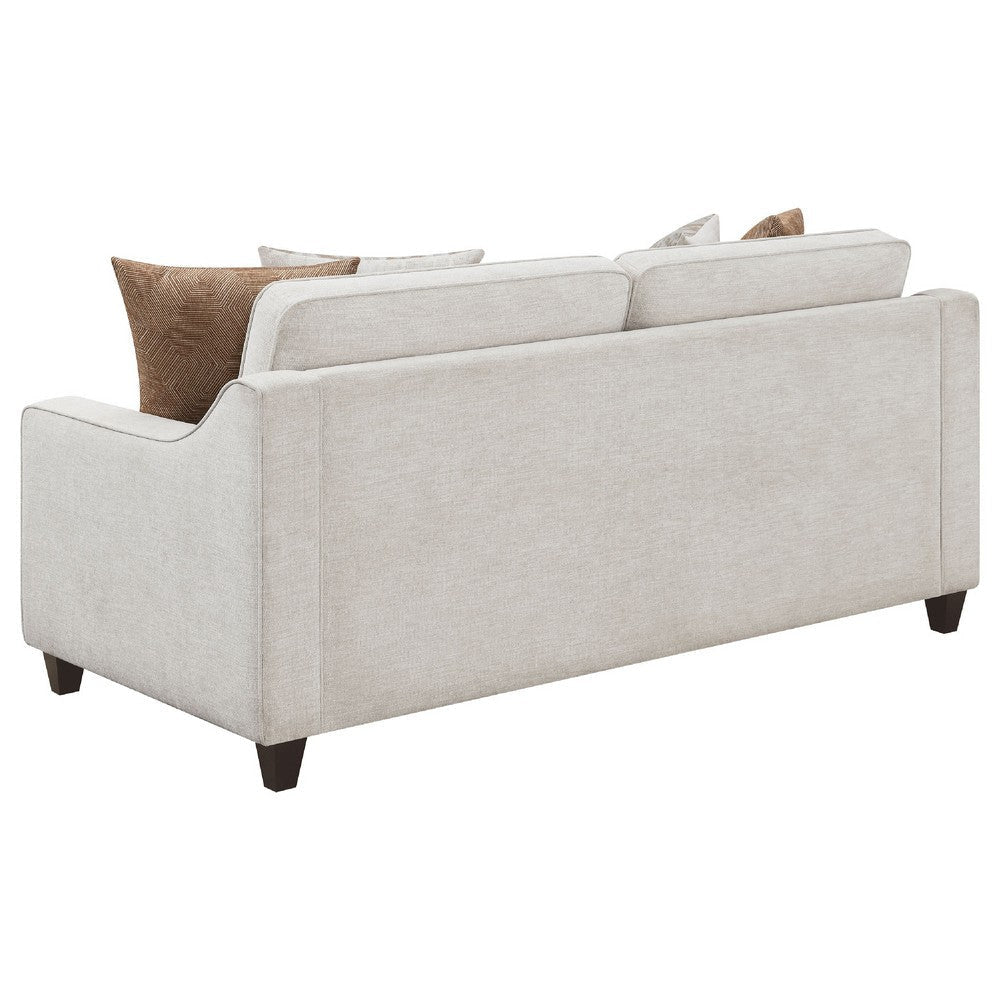 Kristy 2pc Modern Sofa Set | Sloped Track Arms | Beige Chenille BM337781