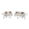 Kristy 2pc Modern Sofa Set | Sloped Track Arms | Beige Chenille BM337781