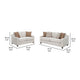 Kristy 2pc Modern Sofa Set | Sloped Track Arms | Beige Chenille BM337781