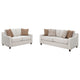 Kristy 2pc Modern Sofa Set | Sloped Track Arms | Beige Chenille