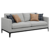 Azzy 2pc Sofa & Loveseat Set | Modern Track Arms | Light Gray Fabric BM337783