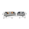 Azzy 2pc Sofa & Loveseat Set | Modern Track Arms | Light Gray Fabric BM337783