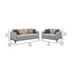 Azzy 2pc Sofa & Loveseat Set | Modern Track Arms | Light Gray Fabric BM337783