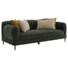 Dija 2pc Sofa Set w/ 7 Throw Pillows | Slim Metal Legs | Green Chenille BM337787