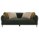 Dija 2pc Sofa Set w/ 7 Throw Pillows | Slim Metal Legs | Green Chenille BM337787