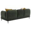Dija 2pc Sofa Set w/ 7 Throw Pillows | Slim Metal Legs | Green Chenille BM337787
