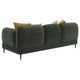 Dija 2pc Sofa Set w/ 7 Throw Pillows | Slim Metal Legs | Green Chenille BM337787