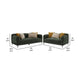 Dija 2pc Sofa Set w/ 7 Throw Pillows | Slim Metal Legs | Green Chenille BM337787