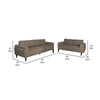 Fiza 2pc Living Room Sofa Set | Track Arms | Mitred Accents | Brown BM337793