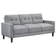 Bow 2pc Sofa Set w/ Track Arms & Tapered Legs | Gray Grid Tufted Fabric