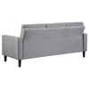 Bow 2pc Sofa Set w/ Track Arms & Tapered Legs | Gray Grid Tufted Fabric