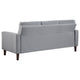 Bow 2pc Sofa Set w/ Track Arms & Tapered Legs | Gray Grid Tufted Fabric