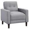 Bow 3pc Sofa Set w/ Track Arms & Tapered Legs | Gray Grid Tufted Fabric BM337800