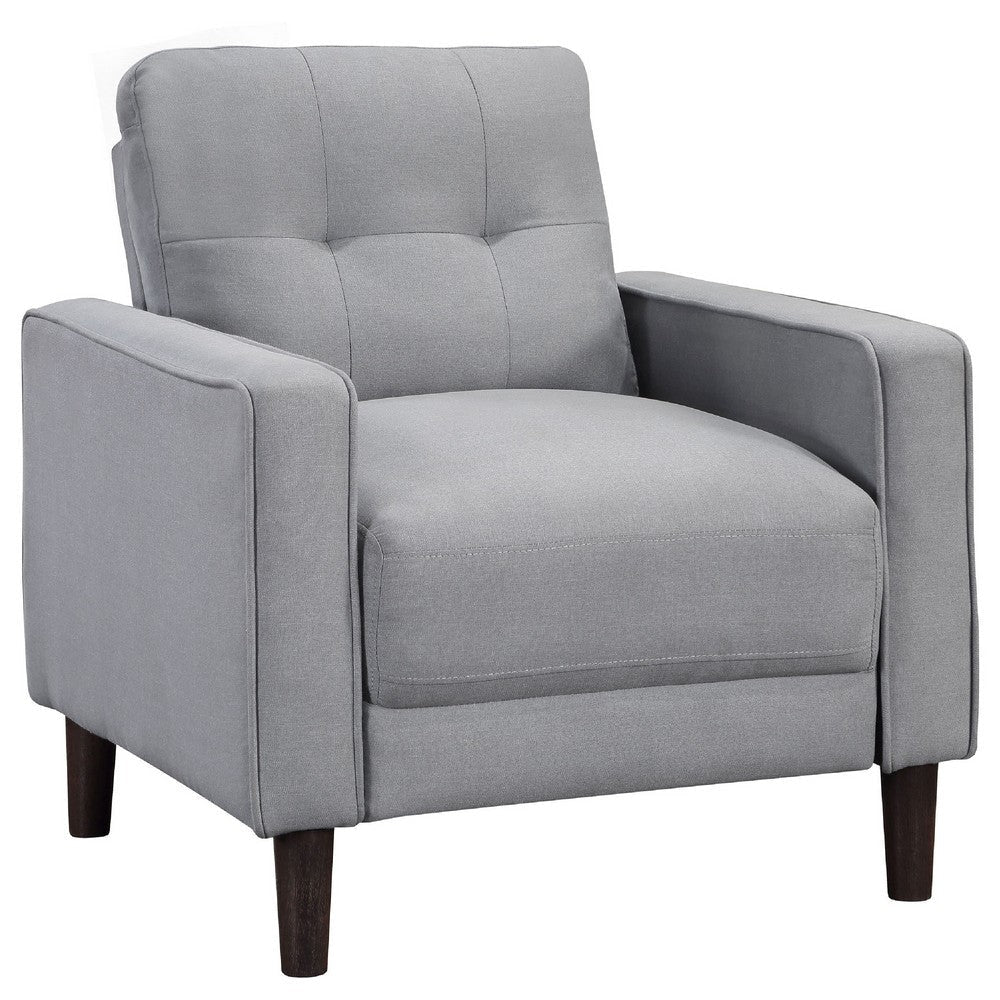 Bow 3pc Sofa Set w/ Track Arms & Tapered Legs | Gray Grid Tufted Fabric BM337800