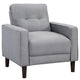 Bow 3pc Sofa Set w/ Track Arms & Tapered Legs | Gray Grid Tufted Fabric BM337800