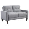 Bow 3pc Sofa Set w/ Track Arms & Tapered Legs | Gray Grid Tufted Fabric BM337800