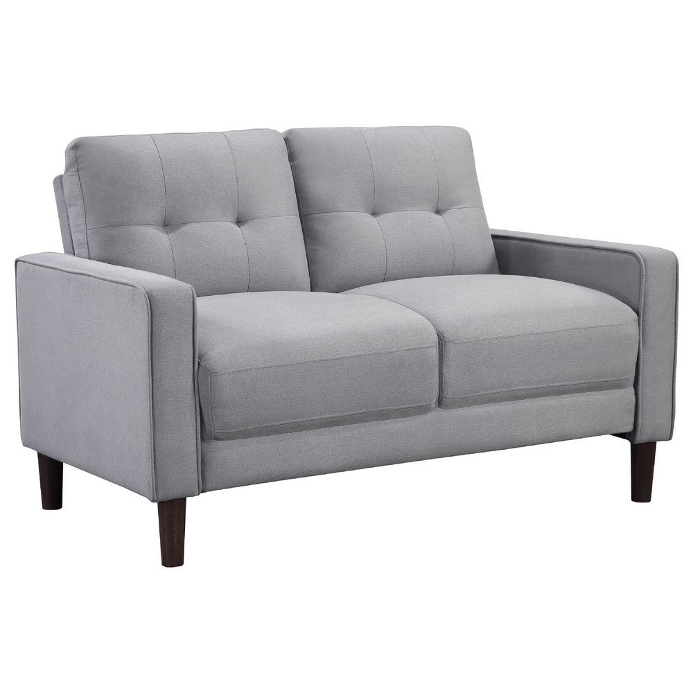 Bow 3pc Sofa Set w/ Track Arms & Tapered Legs | Gray Grid Tufted Fabric BM337800