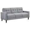 Bow 3pc Sofa Set w/ Track Arms & Tapered Legs | Gray Grid Tufted Fabric BM337800