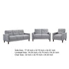 Bow 3pc Sofa Set w/ Track Arms & Tapered Legs | Gray Grid Tufted Fabric BM337800
