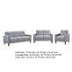 Bow 3pc Sofa Set w/ Track Arms & Tapered Legs | Gray Grid Tufted Fabric BM337800