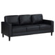 Rumi 2pc Sofa & Loveseat Set | Modern Track Arms | Black Faux Leather BM337803