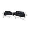 Rumi 2pc Sofa & Loveseat Set | Modern Track Arms | Black Faux Leather BM337803