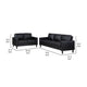 Rumi 2pc Sofa & Loveseat Set | Modern Track Arms | Black Faux Leather BM337803