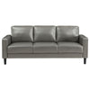 Rumi 2pc Sofa & Loveseat Set | Modern Track Arms | Gray Faux Leather BM337805