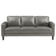 Rumi 2pc Sofa & Loveseat Set | Modern Track Arms | Gray Faux Leather BM337805
