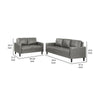 Rumi 2pc Sofa & Loveseat Set | Modern Track Arms | Gray Faux Leather BM337805
