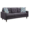Nevile 2 Piece Track Arm Sofa & Loveseat Set | 4 Pillows | Gray Tufted BM337811