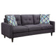 Nevile 2 Piece Track Arm Sofa & Loveseat Set | 4 Pillows | Gray Tufted BM337811