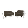 Clemen 2 Piece Sofa & Loveseat Set | Brown Chenille | Nailhead Trim BM337813
