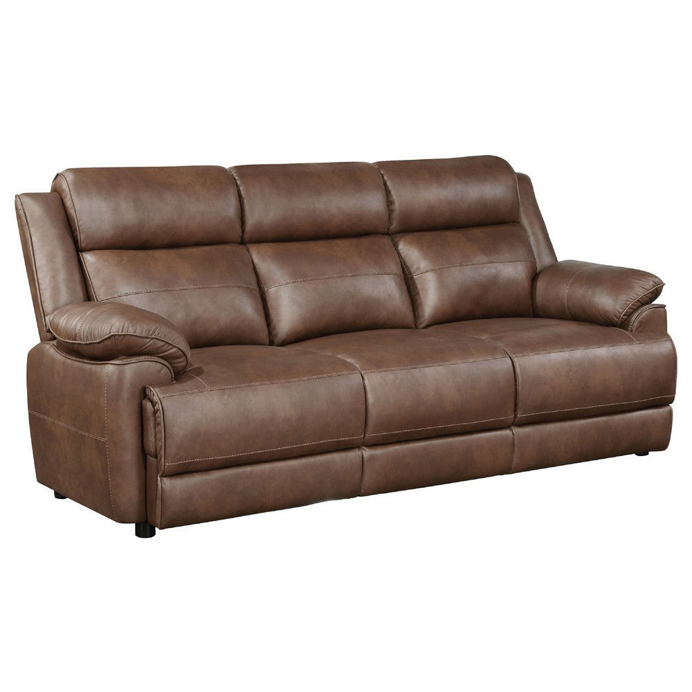 Ellen 2 Piece Sofa & Loveseat Set | Brown Faux Leather BM337815