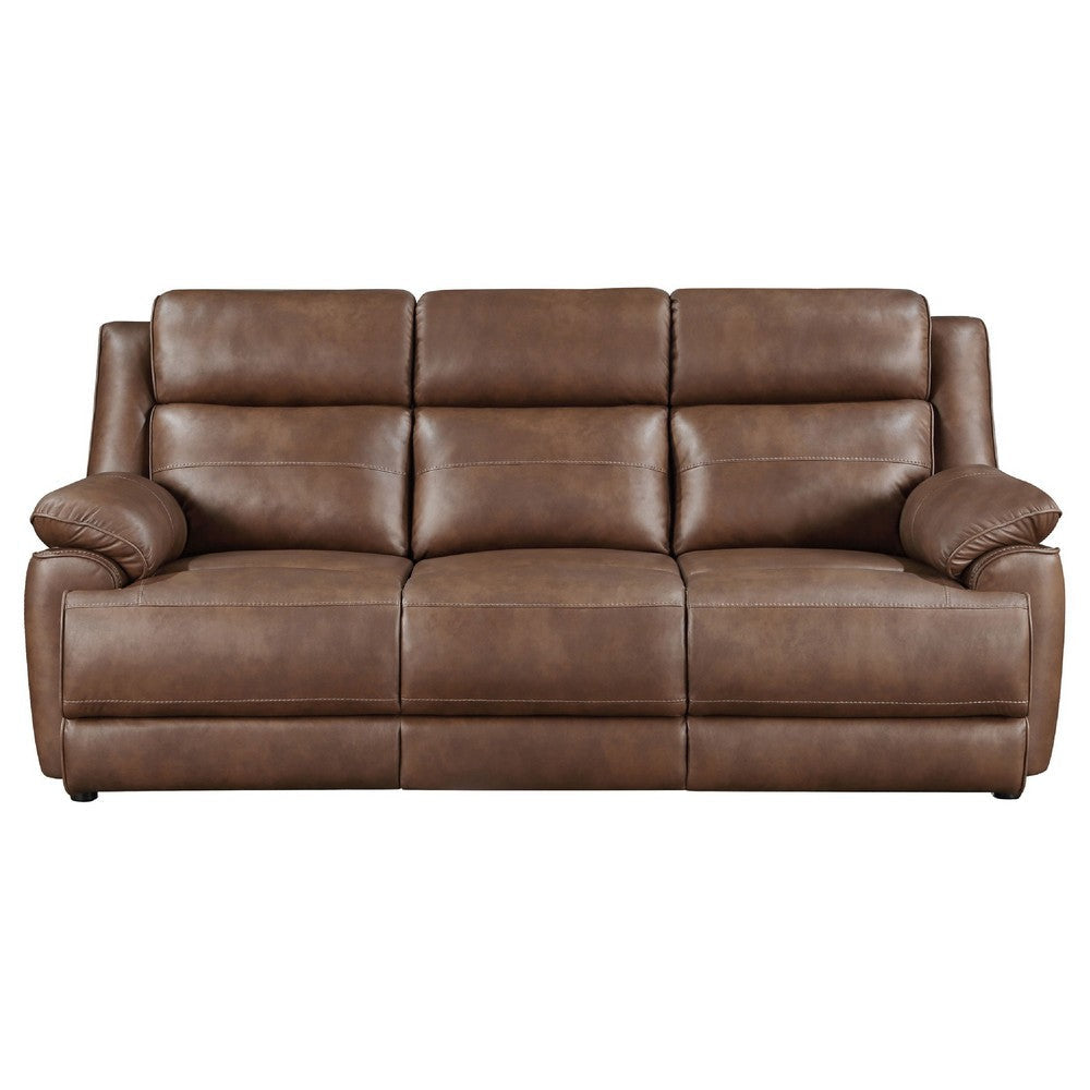 Ellen 2 Piece Sofa & Loveseat Set | Brown Faux Leather BM337815