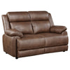 Ellen 2 Piece Sofa & Loveseat Set | Brown Faux Leather BM337815