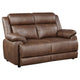 Ellen 2 Piece Sofa & Loveseat Set | Brown Faux Leather BM337815