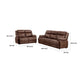 Ellen 2 Piece Sofa & Loveseat Set | Brown Faux Leather BM337815