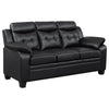 Finie 2 Piece Sofa & Loveseat Set | Black Faux Leather | Soft Foam BM337819