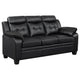 Finie 2 Piece Sofa & Loveseat Set | Black Faux Leather | Soft Foam BM337819