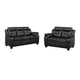 Finie 2 Piece Sofa & Loveseat Set | Black Faux Leather | Soft Foam